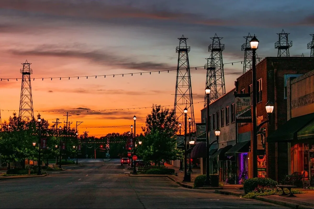 Aerial view of downtown Kilgore, TX